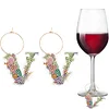 (Limited Stock)2pcs DIY Diamond Painting Ornament Flower Alphabet Wine Glass Charm、[Everydayedeals]