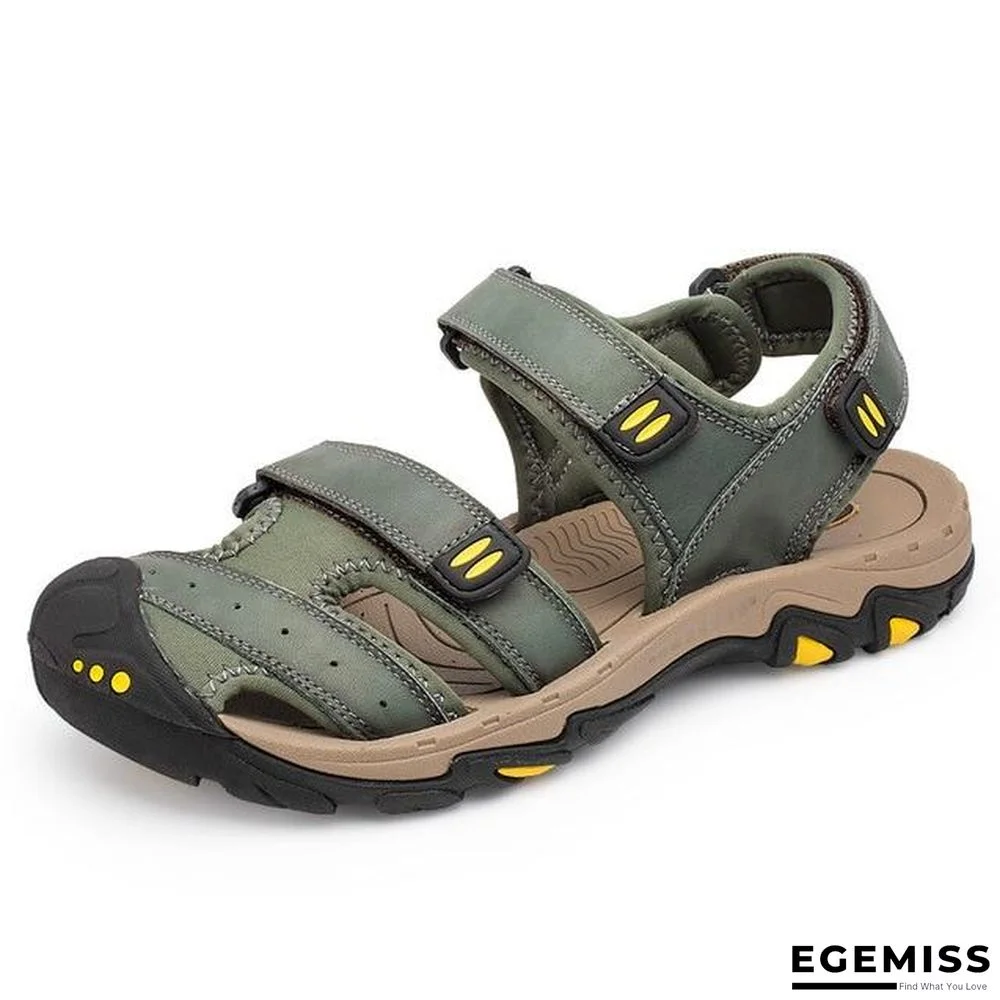 Men Genuine Leather Sandals Beach Outdoor Sandals | EGEMISS