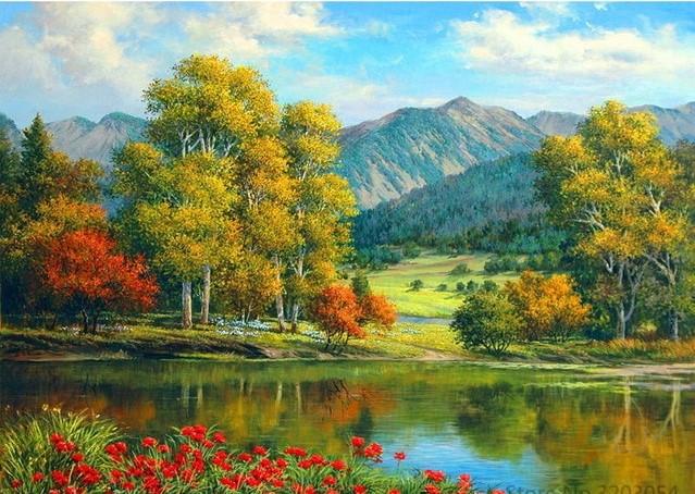 

Grand Teton River – Paint By Numbers - 40*50CM, 501 Original