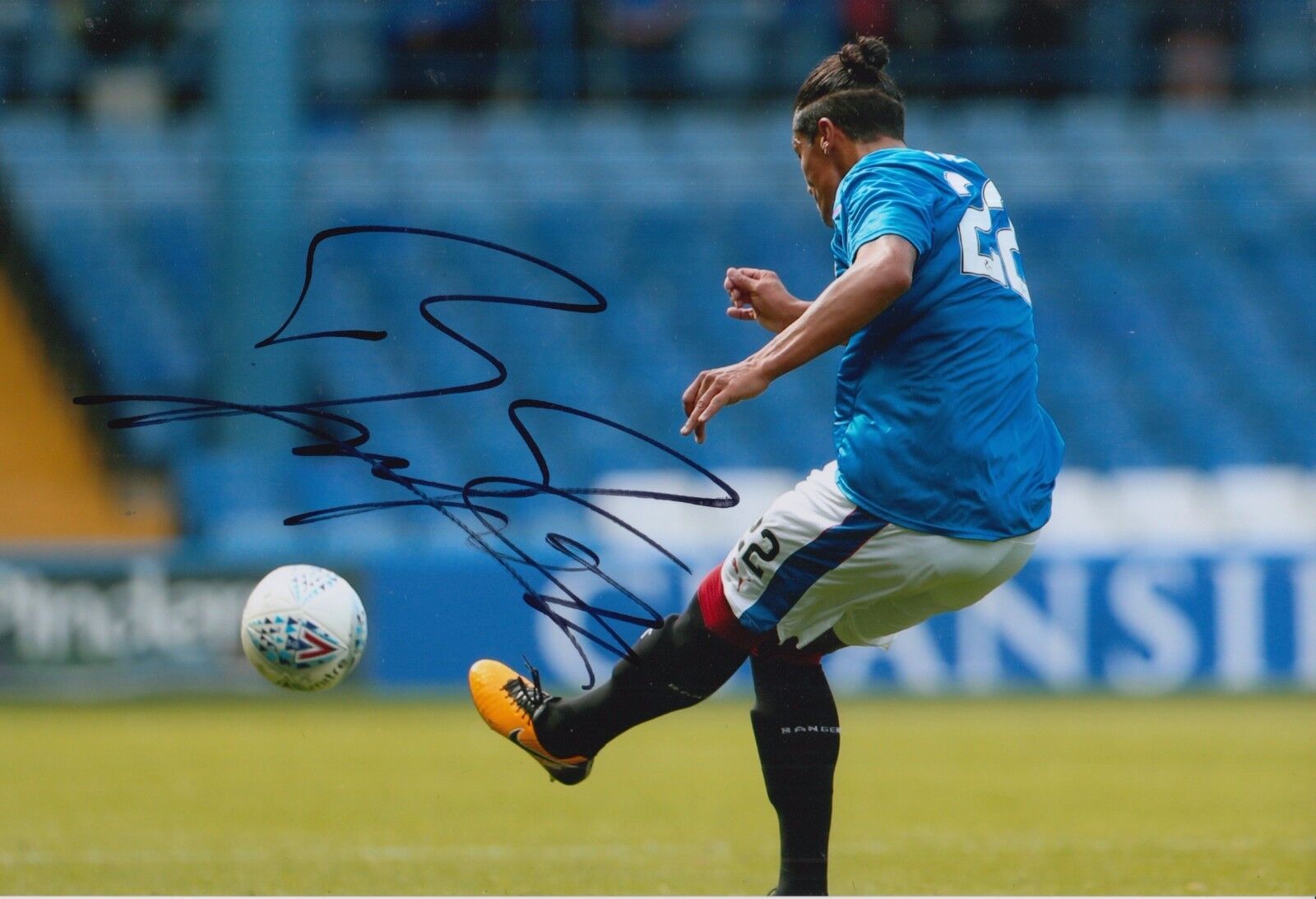RANGERS HAND SIGNED BRUNO ALVES 12X8 Photo Poster painting 1.