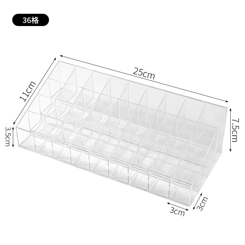 Lipstick Storage Box Plastic Desktop Cosmetics Nail Polish Finishing Box Transparent Acrylic Lip Glaze Lipstick Storage Rack