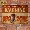 Personalized Names：Grilling Warning BBQ Zone - Vintage Metal Tin Signs/Wooden Signs
