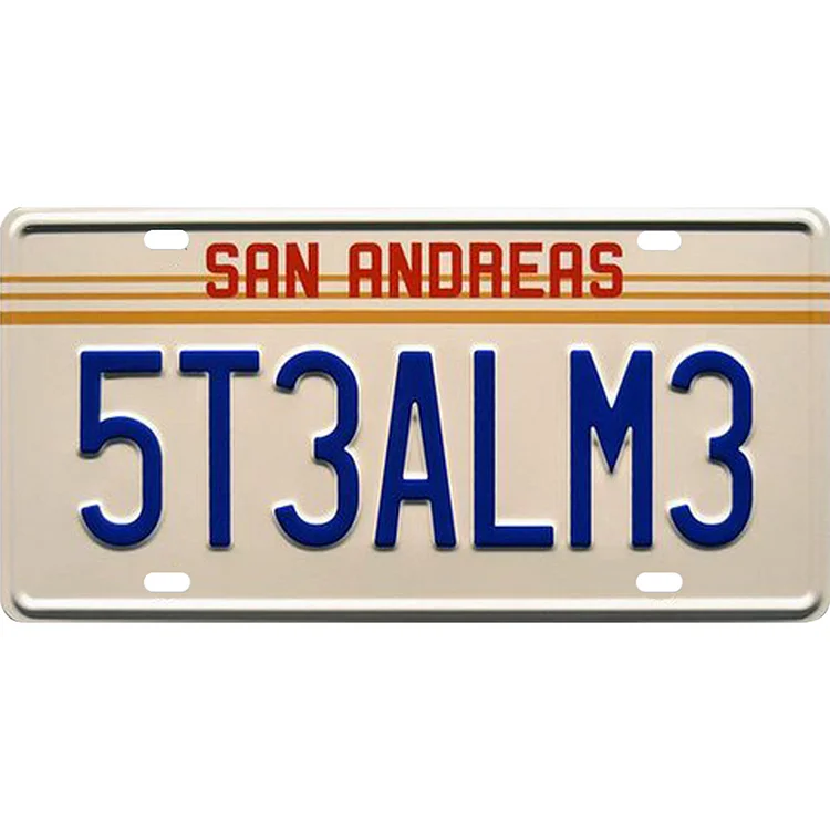 SAN anddres 5t3alm3- permis de plaque de voiture- 5.9x11.8inch