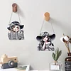 2Pcs Girl 2D Flat DIY Hanging Diamond Art Ornament Window Pendant (Stripes)