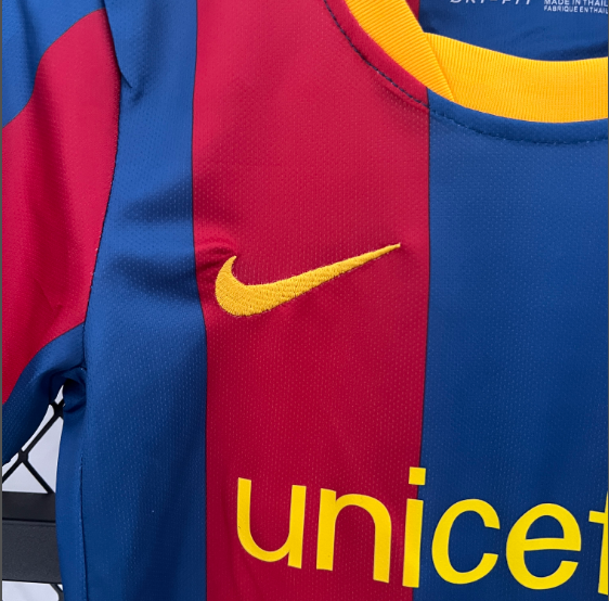Retro 10/11 Barcelona Home Kids Kit Football Jersey Thai Quality