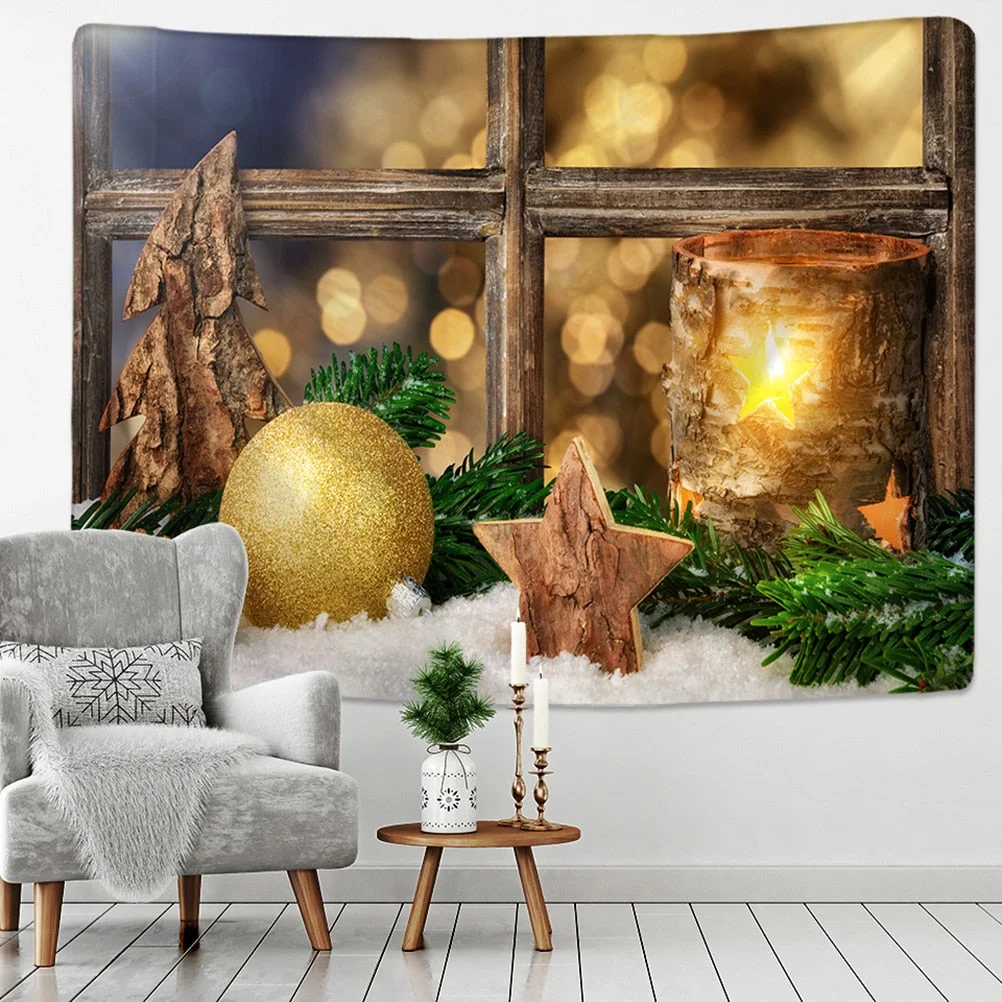 Cartoon Christmas Illustration Tapestry Wall Hanging Hippie Witchcraft Tapiz Holiday Aesthetics Room Home Decor