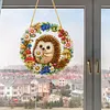 Diamond Painting Kit Hedgehog Mushroom Floral Wreath 9.45x9.45in
