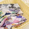Colorful Design 70x70xm Floral Silky Scarf