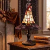 Resin Stained Glass Witch Hat Lamp USB Powered Gothic Wizard Hats Night Light Halloween Home Decor Accent Lamps for Home Office Dormitory Bar Decorate