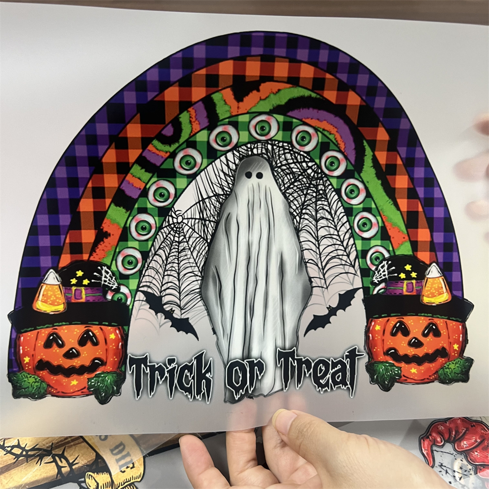 Custom design booooks cute ghost halloween holiday dtf print for t shirt