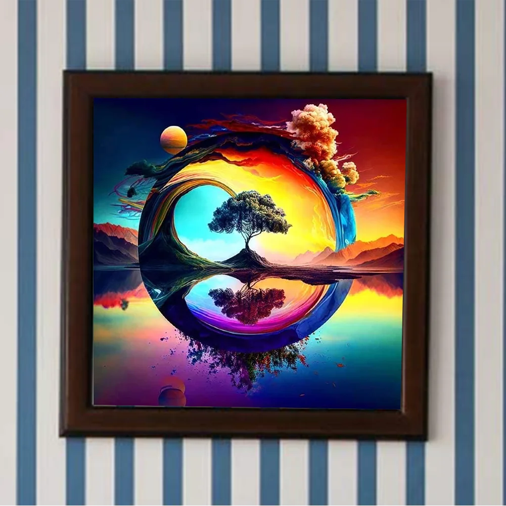 Diamond Painting - Full Round Drill - Rainbow Tree(30*30cm)
