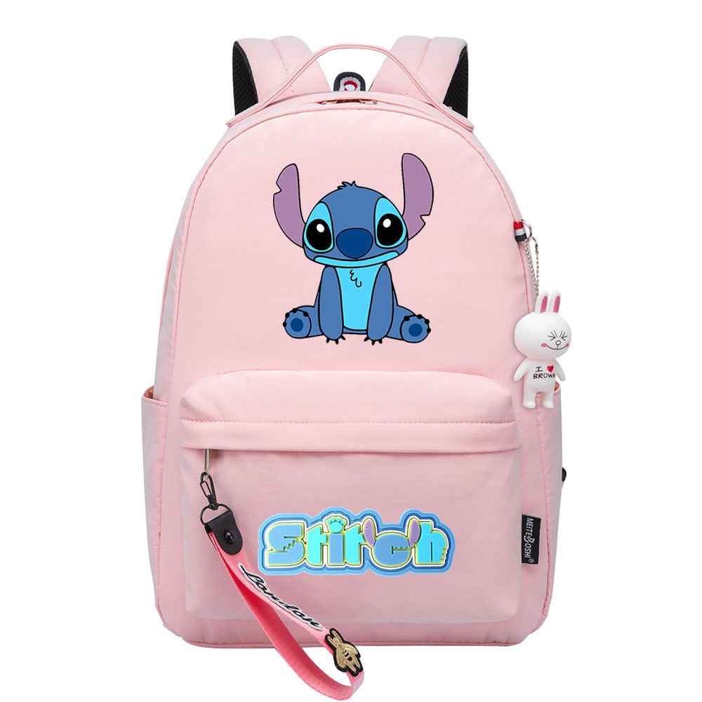Disney Lilo & Stitch Backpack – Cute and Fashionable Schoolbag with Double Side Pockets and Large Capacity for Leisure Travel-Mayoulove