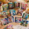 12Pcs Diamond Painting Cats and Dogs Greeting Card Set with Envelope