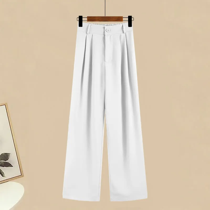 Chic Cross Knit Crop Sweater Casual Suit Pants
