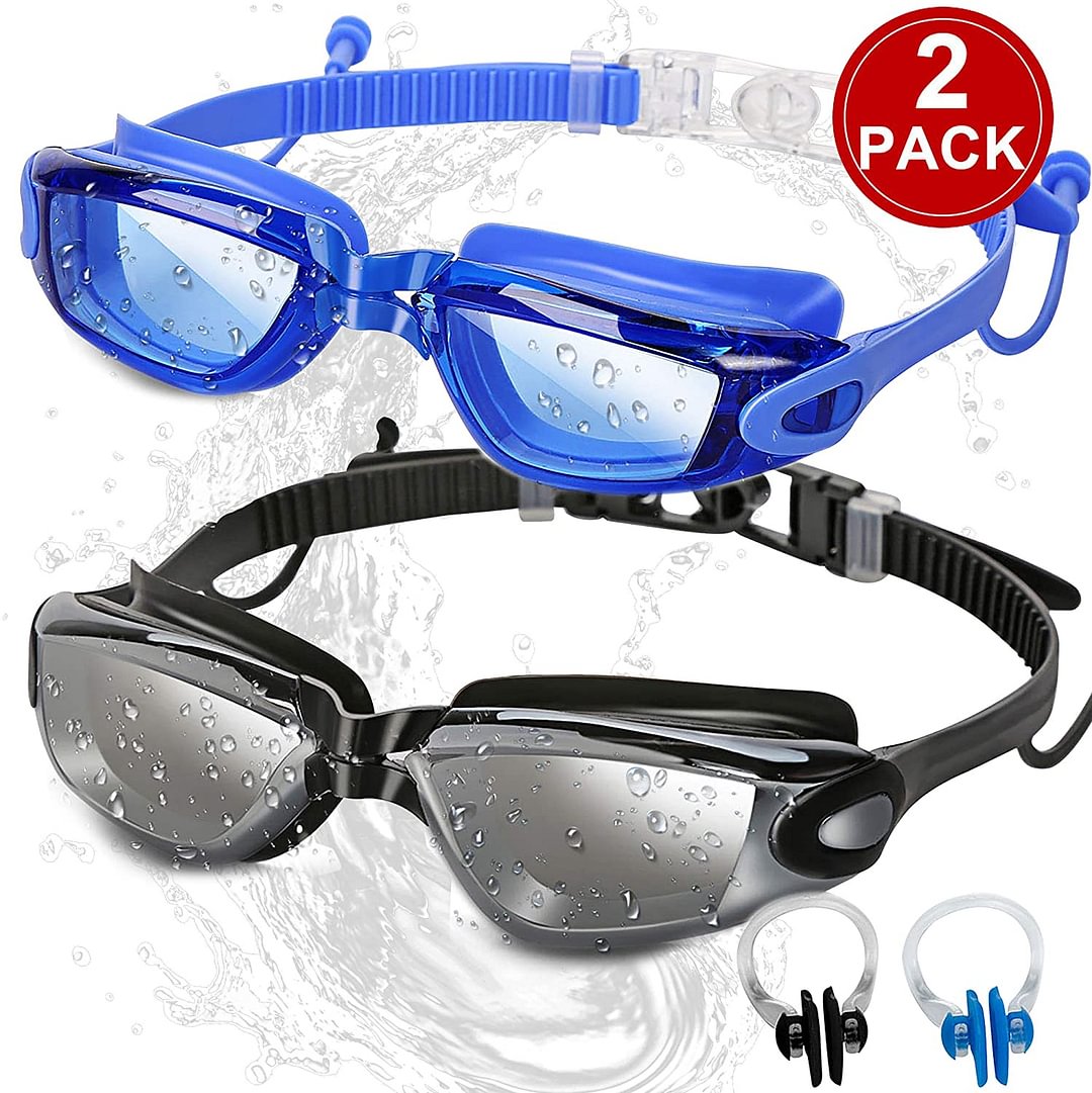 Swim Goggles Swimming Goggles, Pack of 2 No Leaking Anti Fog UV Protection Swim Glasses Water Goggles Triathlon