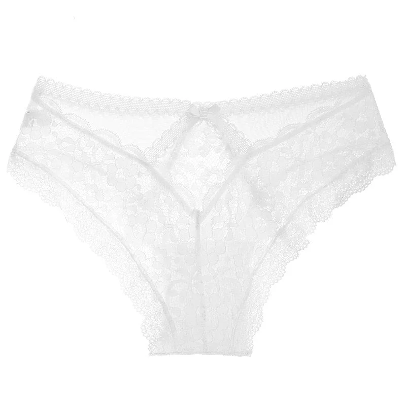 Meet'r Sexy Panties Transparent Underwear Women Briefs Hollow Out High Quality Lace Underpants Lingerie G string Intimates M L