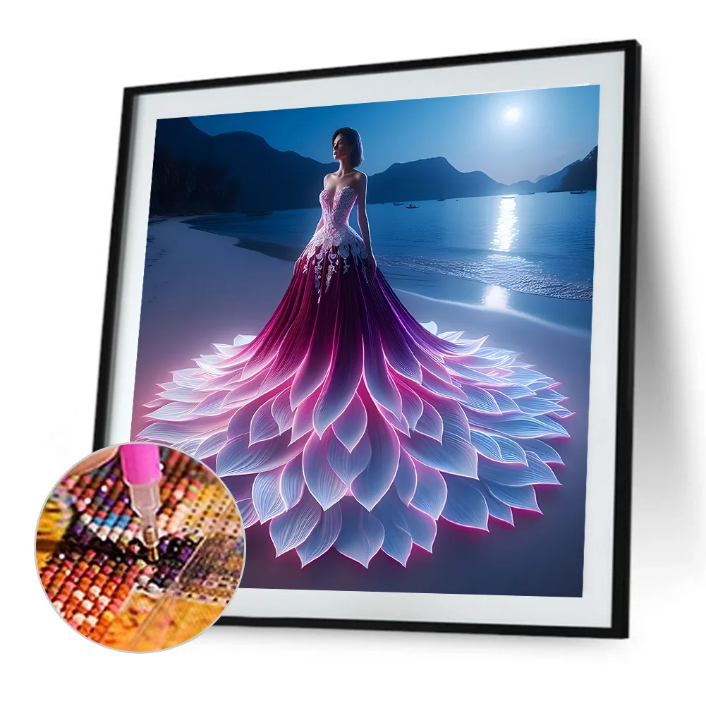 Diamond Painting - Full Round Drill - Gorgeous Skirt Beauty(Canvas|40*40cm)