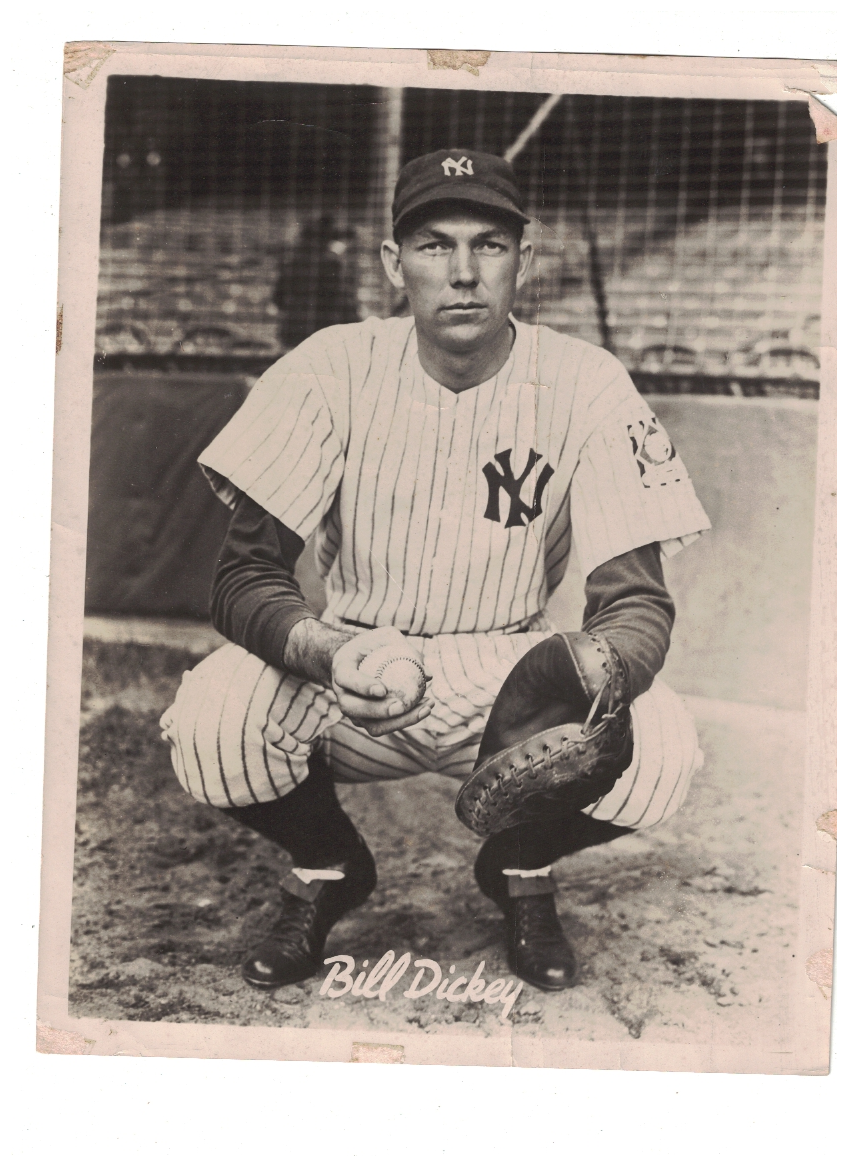 Original Vintage Bill Dickey New York Yankees Baseball Photo Poster painting