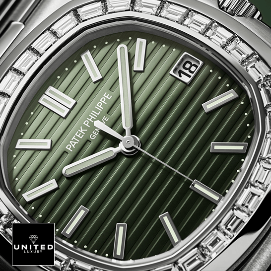 Patek Philippe Diamond Bezel Green Dial Replica front view