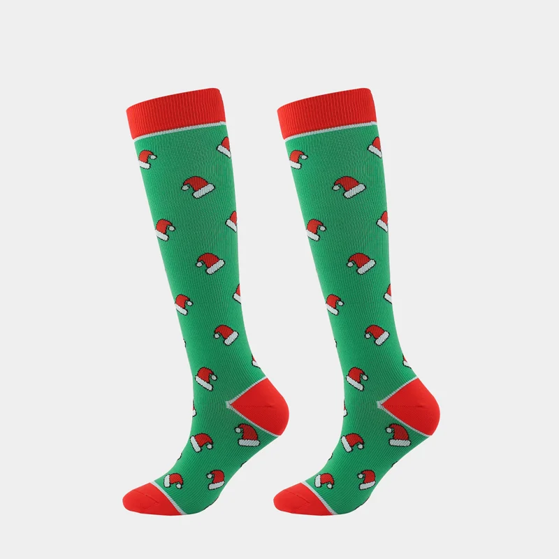 Christmas Hat, Elk, Christmas Tree Printed Christmas Socks - Livereid