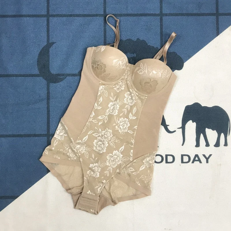 Coloriented 20260 Sexy Lace Floral Bodysuit Shapewear Women Butt Lifter Shaper Underwear High Waist Slimming Corset Lingerie