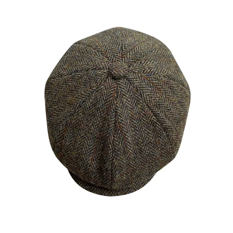 The Winter Herringbone Eight-Blade Flat Hat