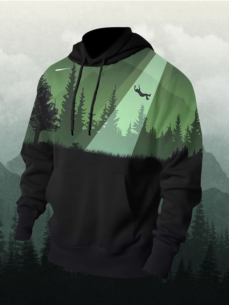 Jungle Falling Printed Men's Hoodie