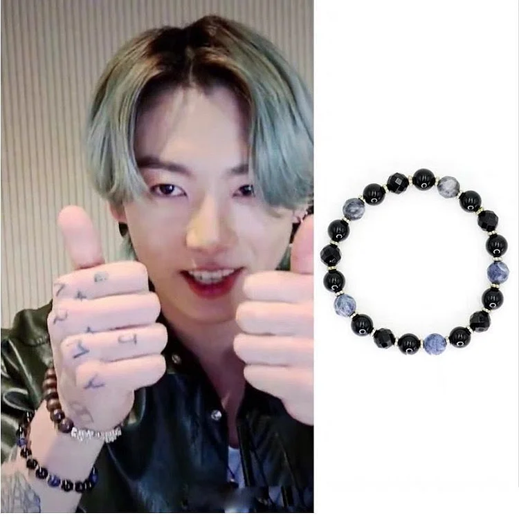 방탄소년단 JUNGKOOK Agate Stone Beaded Bracelet