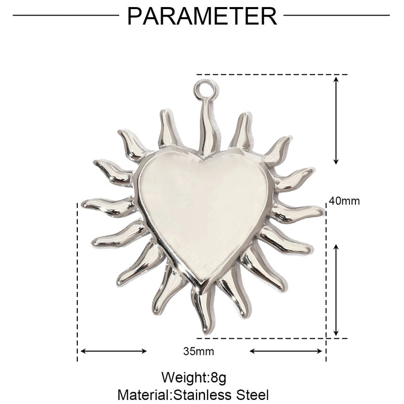 3 PCS/Package 25*44mm 35*40mm 37*40mm Titanium Steel Pearl Zircon Cross Sun Heart Shape Pendant Jewelry Accessories