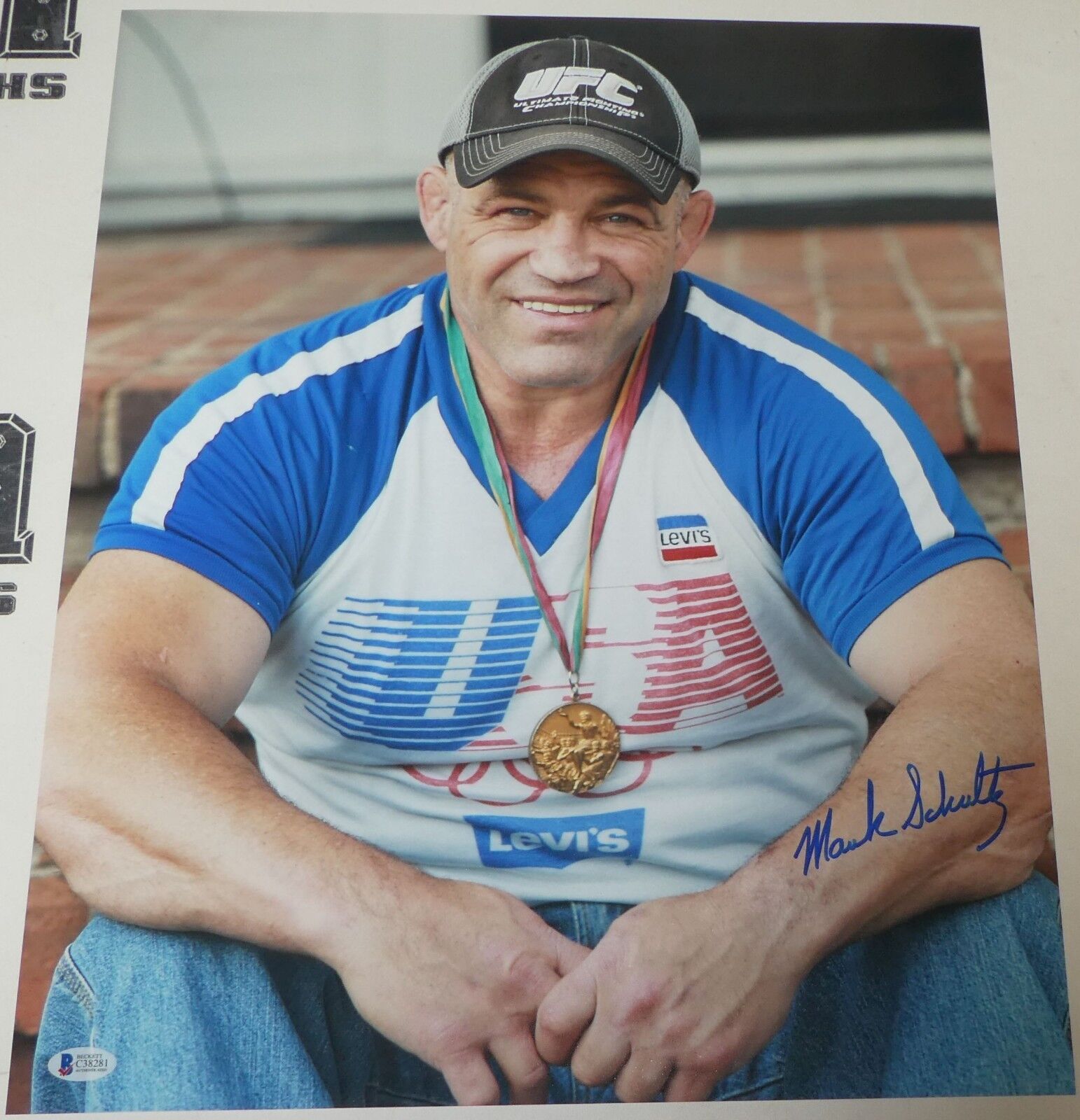 Mark Schultz Signed 16x20 Photo Poster painting BAS COA 1984 Olympics UFC Foxcatcher Wrestling 9