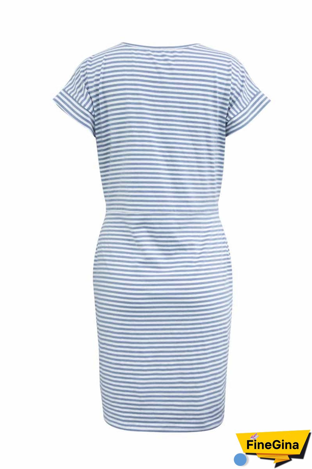 Striped Knot Design Grey Midi Dress(5 Colors)