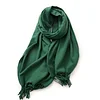 Plain Colors Tassels Unisex Scarf Team Event Anniversary Shawl