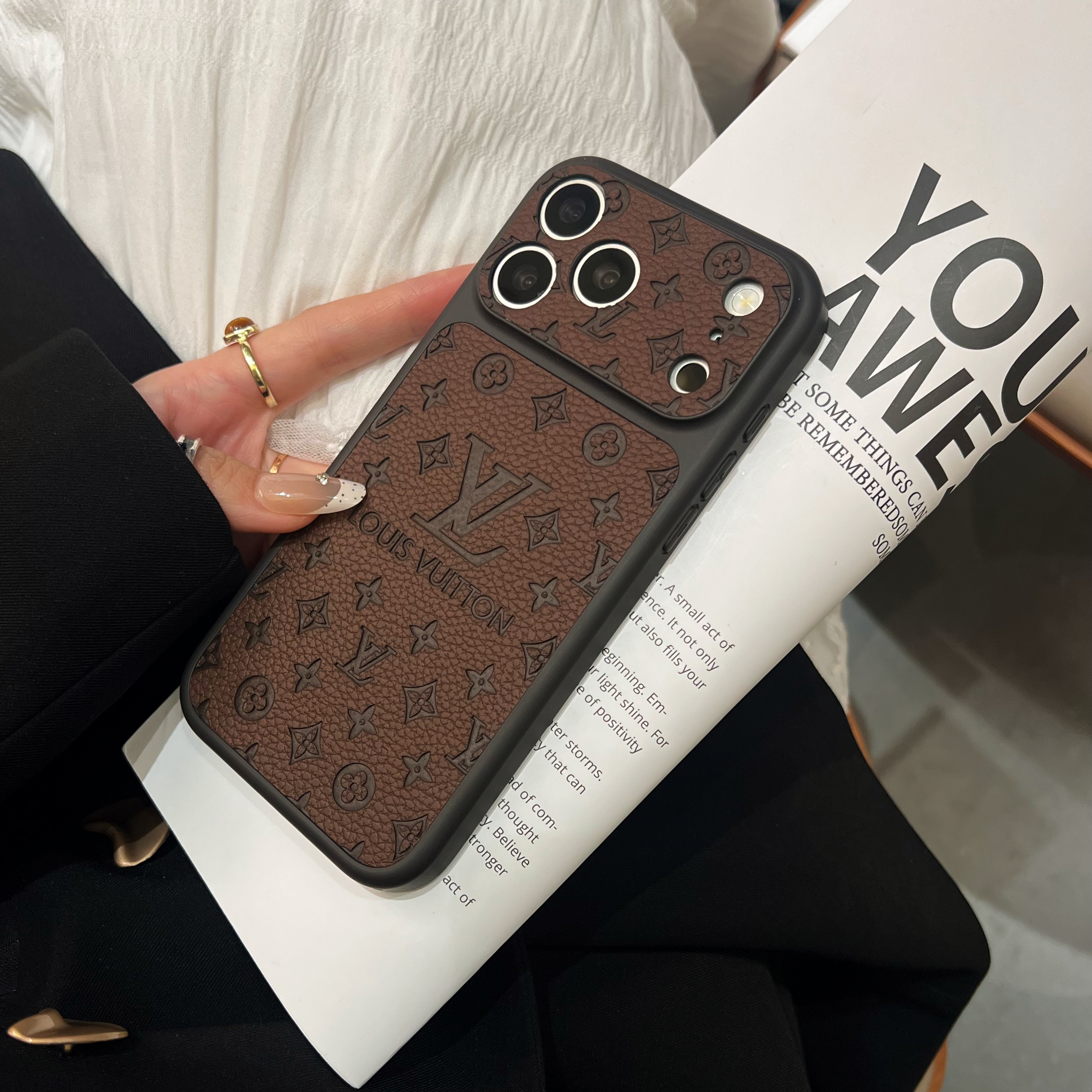 Luxury LV 3D Monogram Leather Case for iPhone