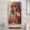 DIY Round Diamond Painting Aboriginal Women Rhinestone Home Decor Mosaic