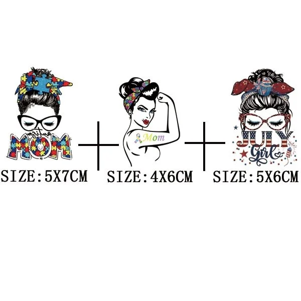 Fashion Girl Glitter Thermal Sticker DIY Washable Iron On Transfer For Clothing Beautiful Lady Patches On Clothes Applique Decor