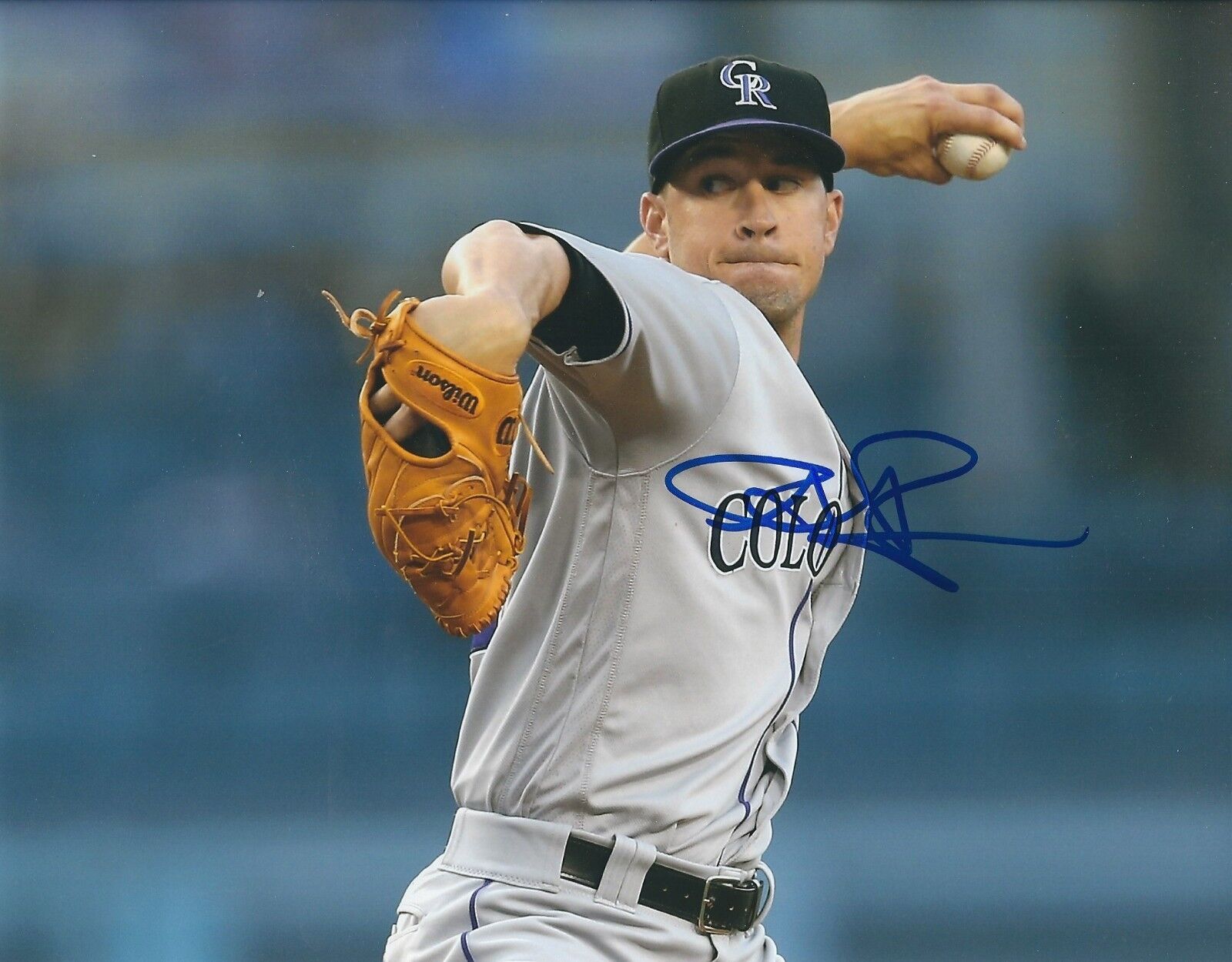 Autographed 8x10 CHRIS RUSIN Colorado Rockies Photo Poster painting - COA