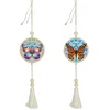 2Pcs Wooden Double Sided Diamond Art Hanging Tassel Suncatcher Pendant Kits