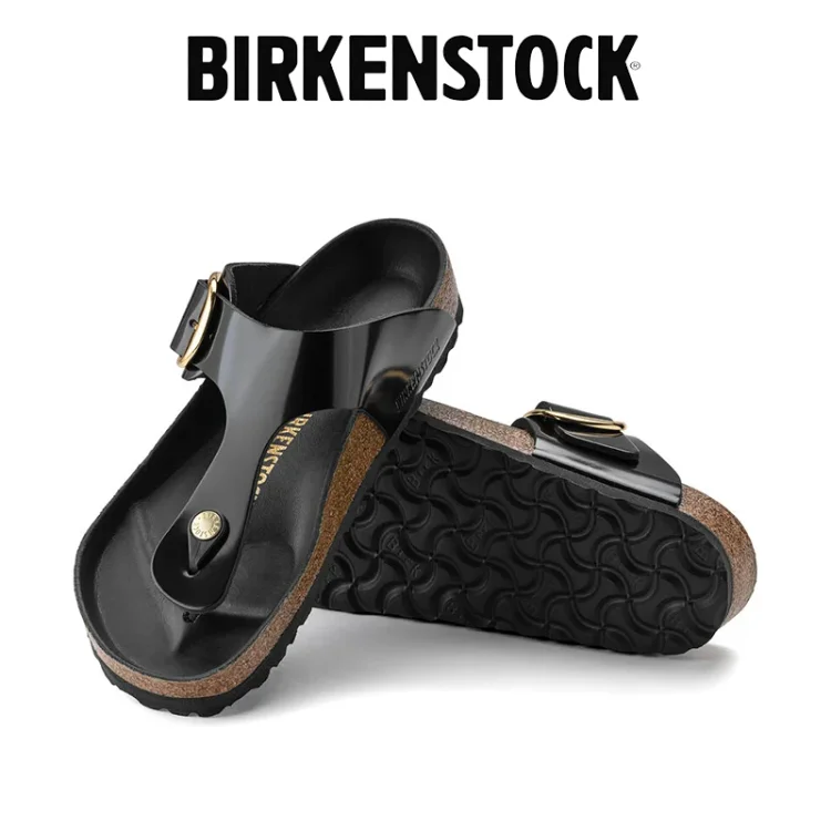 A legújabb Birkenstock Summer papucsok természetes lakkbőrből