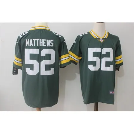 Men's  Green Bay Packers #52 Clay Matthews Green Team Color Stitched NFL Vapor Untouchable Limited Jersey
