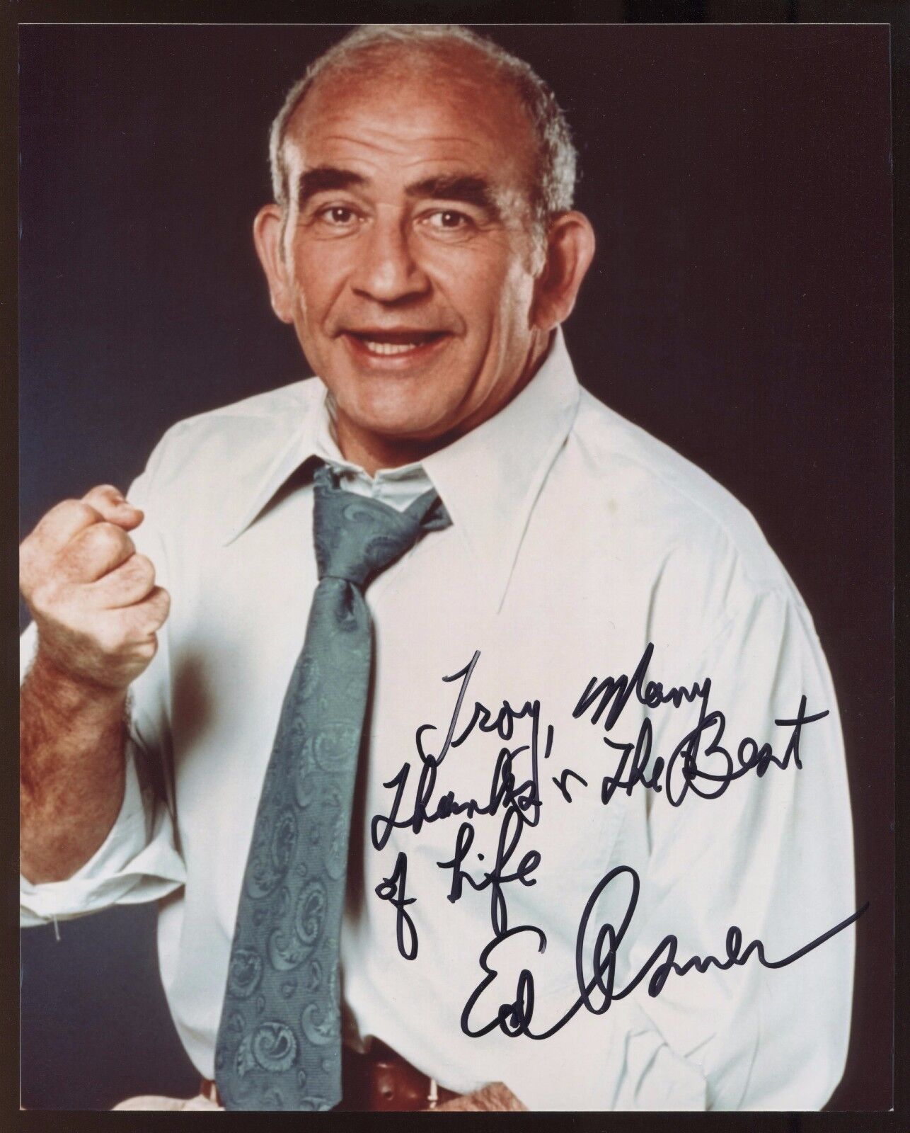 Ed Asner Signed 8x10 Photo Poster painting Autographed Inscribed To Troy