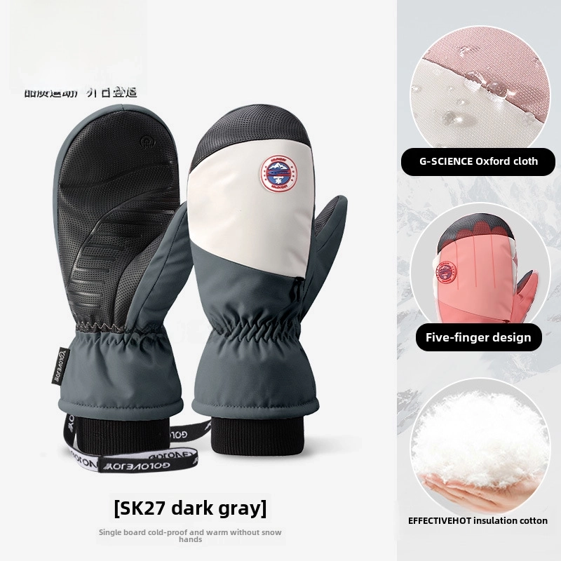 Winter Ski Gloves Outdoor Velvet Warm Electric Bike Riding Gloves Non-slip Waterproof Touch Screen Gloves SK28