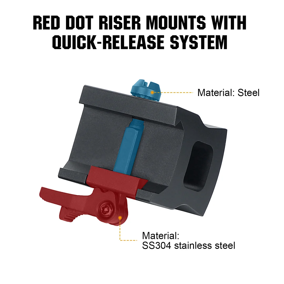 ohhunt® Red Dot Mount Picatinny Quick-Release High Riser Mount Compatible with Trijicon RMR/SRO/Holosun 407C/507C/508T