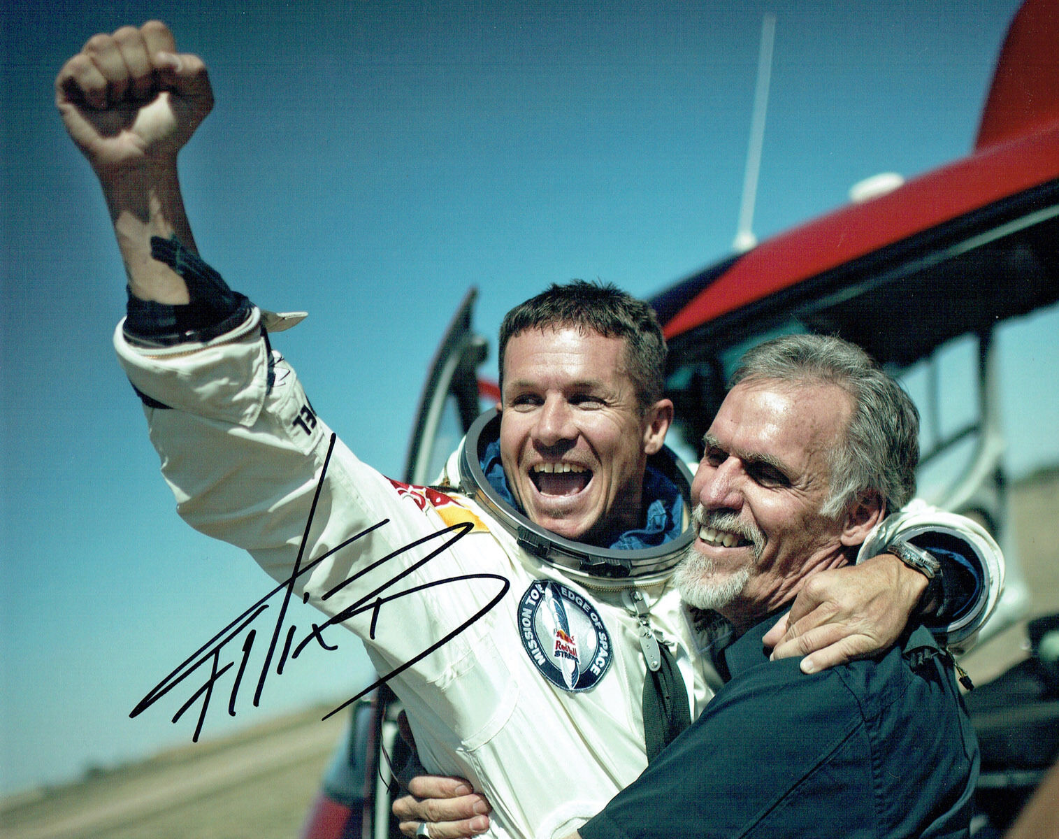 Felix BAUMGARTNER Red Bull Stratos Signed 10x8 Photo Poster painting Autograph COA AFTAL