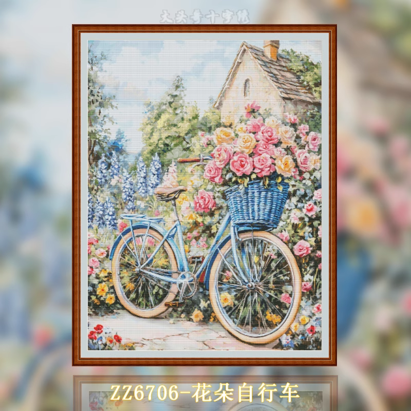 【ZZ6706-Rose Bike】 Painting Fairy Cross Stitch