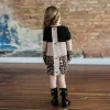Family Matching Dresses Autumn Leopard Patchwork Shirts