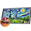 Tour Eiffel &agrave; la nuit &eacute;toil&eacute;e drill ronde peinture diamant-70 * 40cm (grande taille)