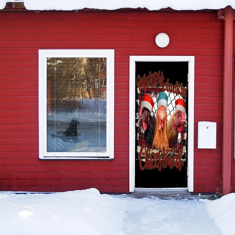 Merry Cluckin Door Cover