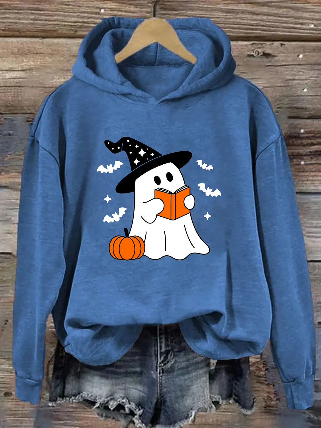 Halloween Book Lover Ghost Pumpkin Hoodie