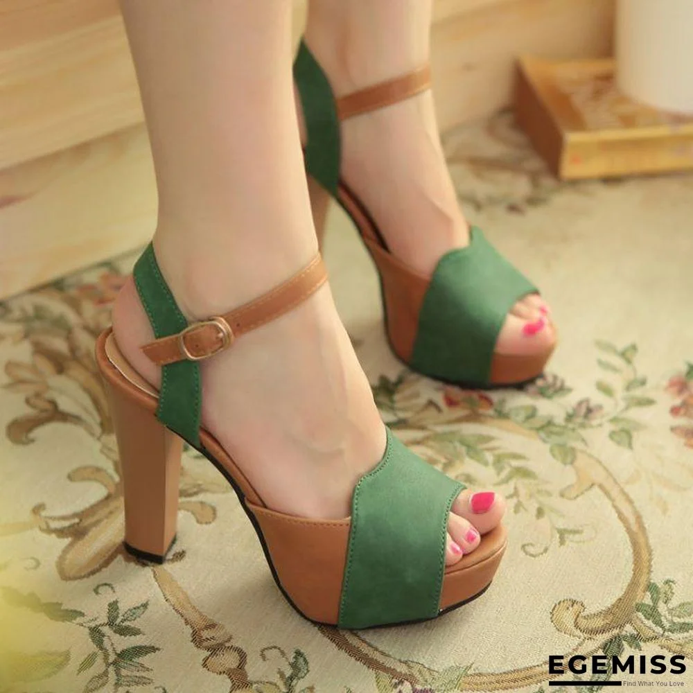 Women High Heel Sandals Thick Platform Fish Mouth Sandals Shoes | EGEMISS