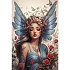 (US Only)5D DIY Full Round Drill Partial AB Diamond Painting Butterfly Girl Decor 45x65cm